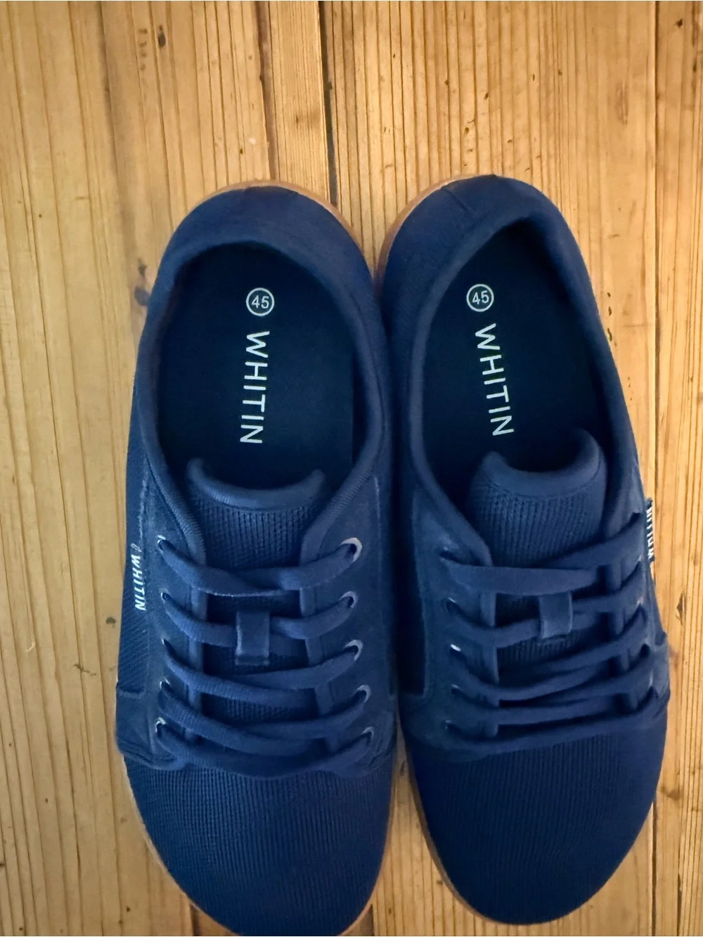 WHITIN Blue Canvas Lace-Up Sneakers with Gum Sole